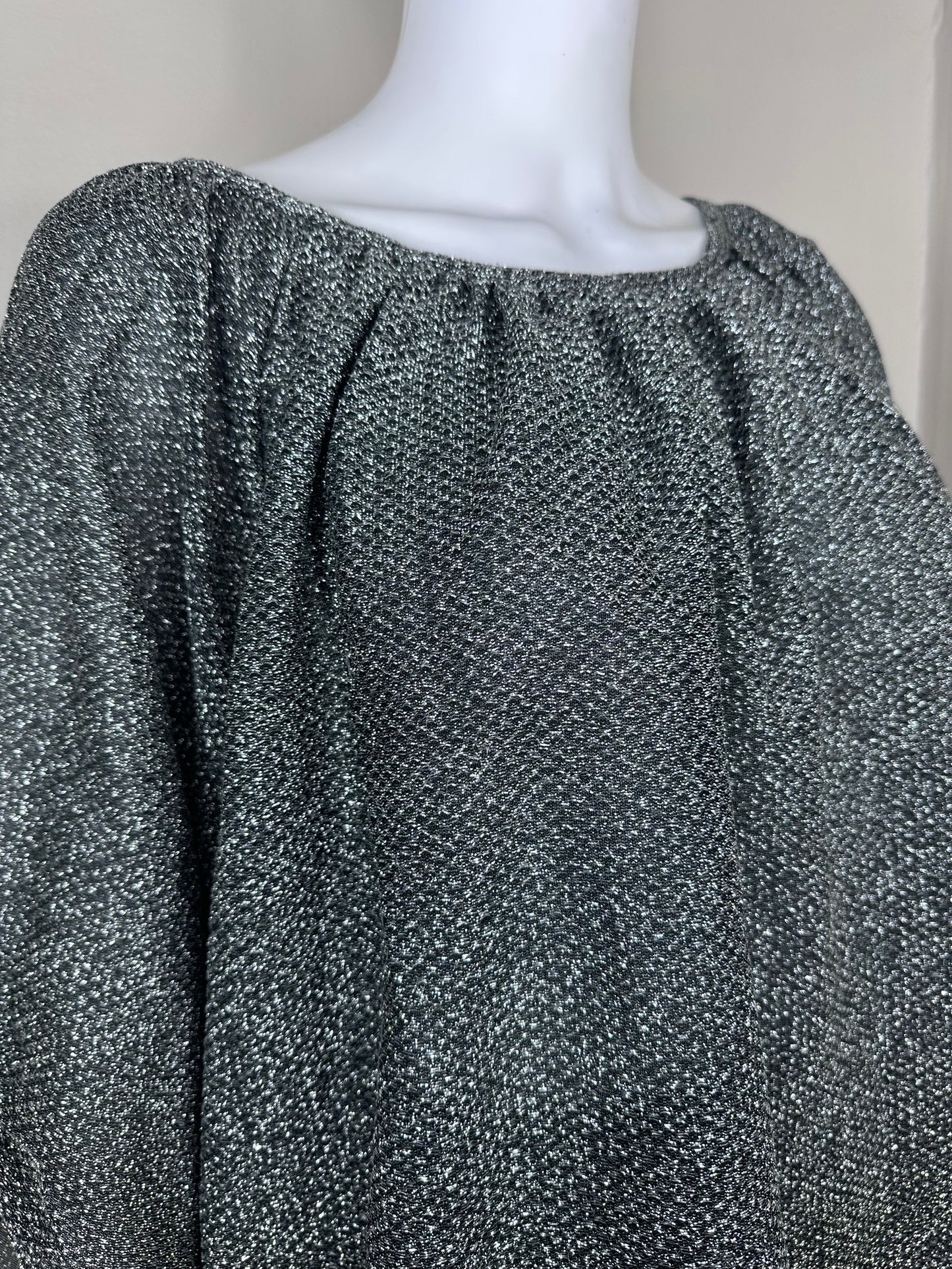 1970s Black and Silver Lurex Top, Young Stuff Size 2X-3X