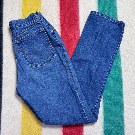 1980s Levi’s Blue Jeans, Size 4, 26"x30.25", Made in USA