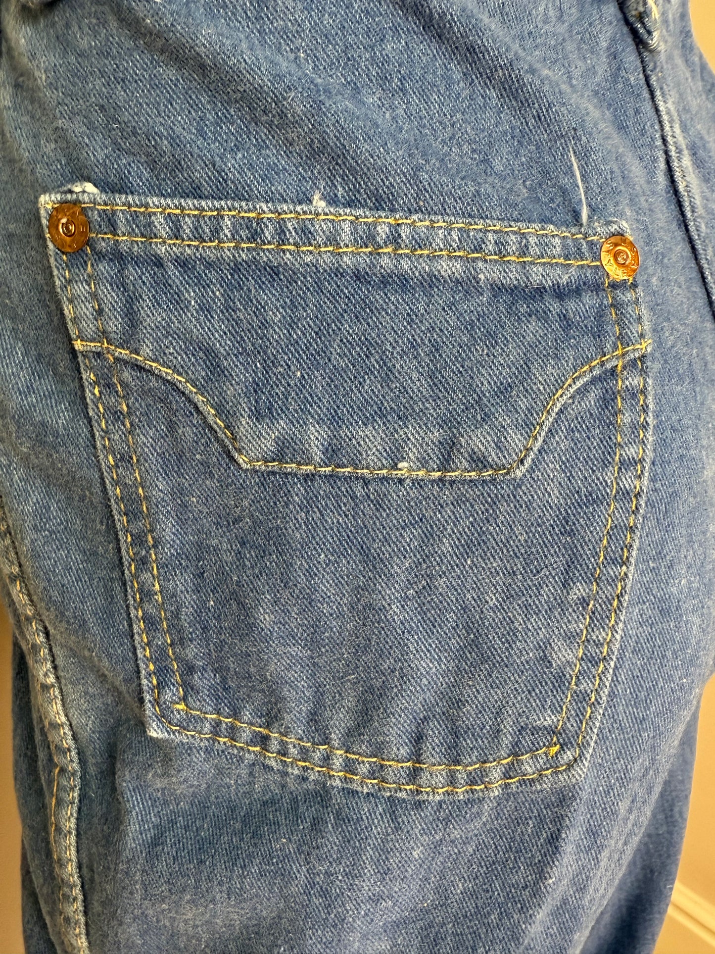 1970s Blue Jeans, K-Mart, 27.5"x30.5", High Rise Straight Leg