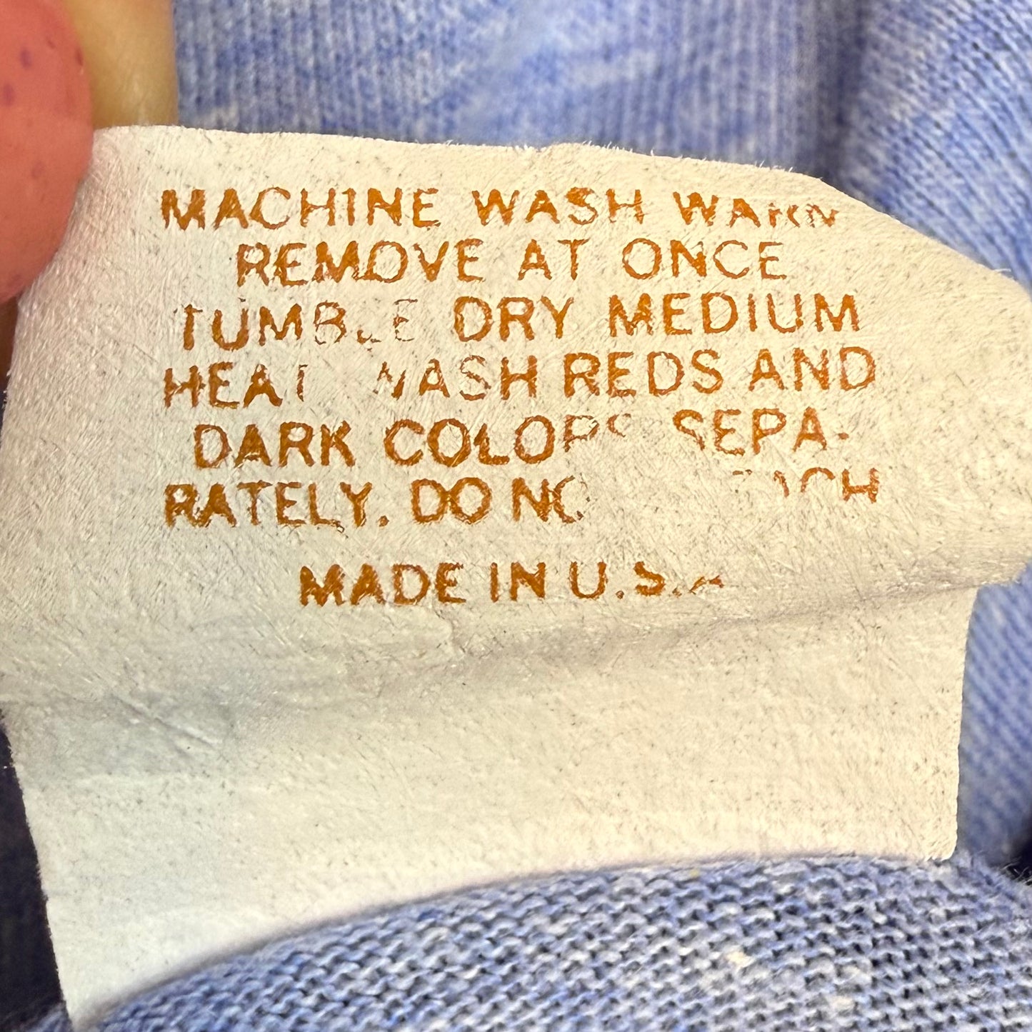 1970s Here Today Gone to Maui T-Shirt, Poly Tees, Mayo Spruce Size X-Small, Blue Ringer Tee