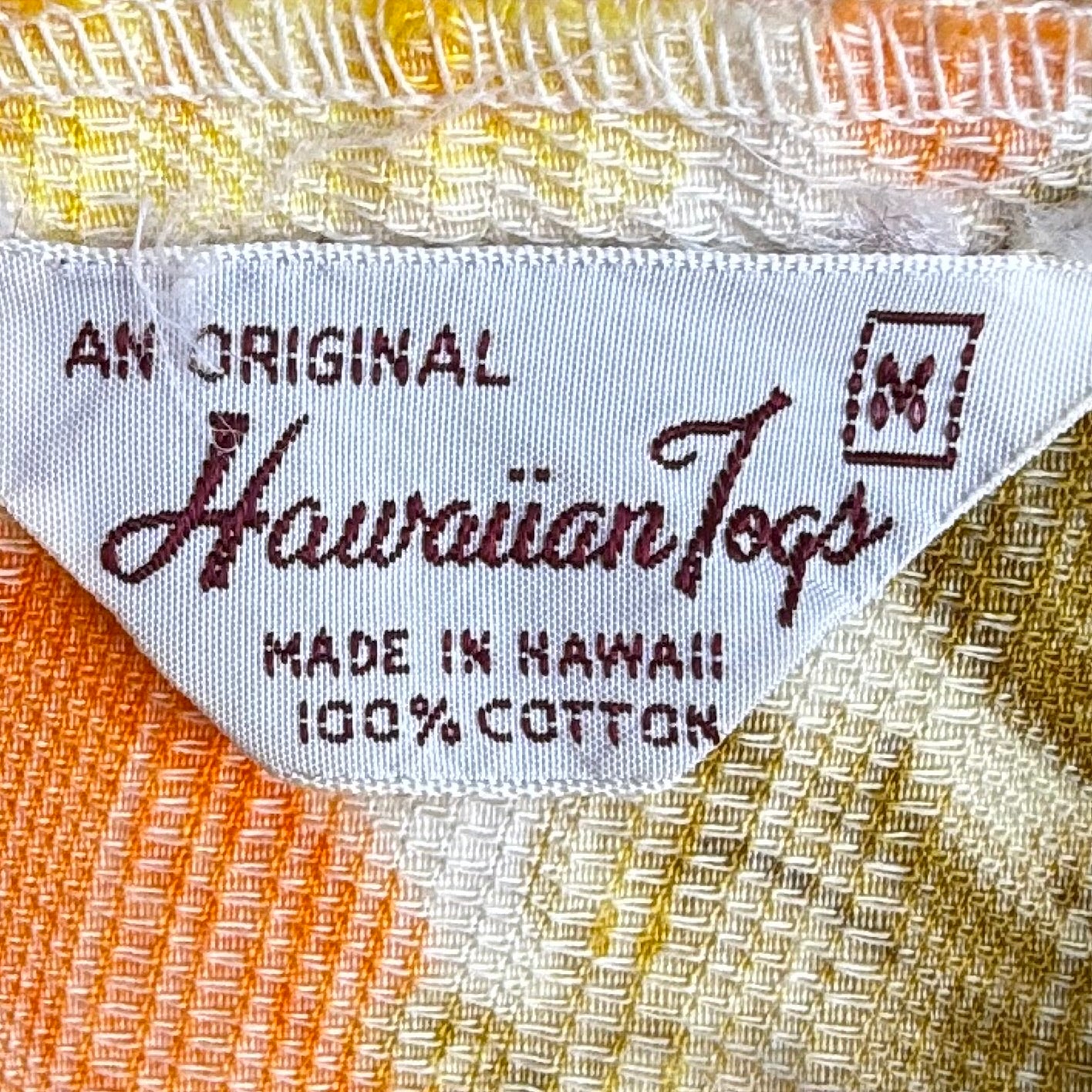 1960s Orange and Yellow Hawaiian Floral Maxi Dress, Back Pleats, An Original Hawaiian Togs Size Medium, Cotton Barkcloth