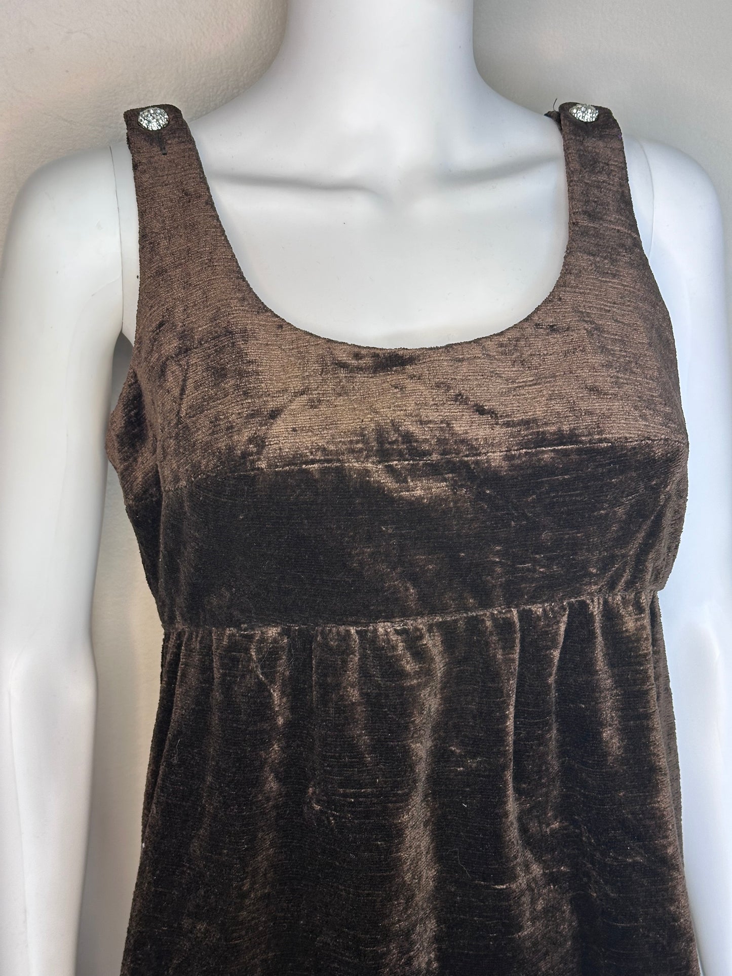 1960s Brown Tapestry Velvet Mod Dress Suit, Junior House Boutique Collection Size Small