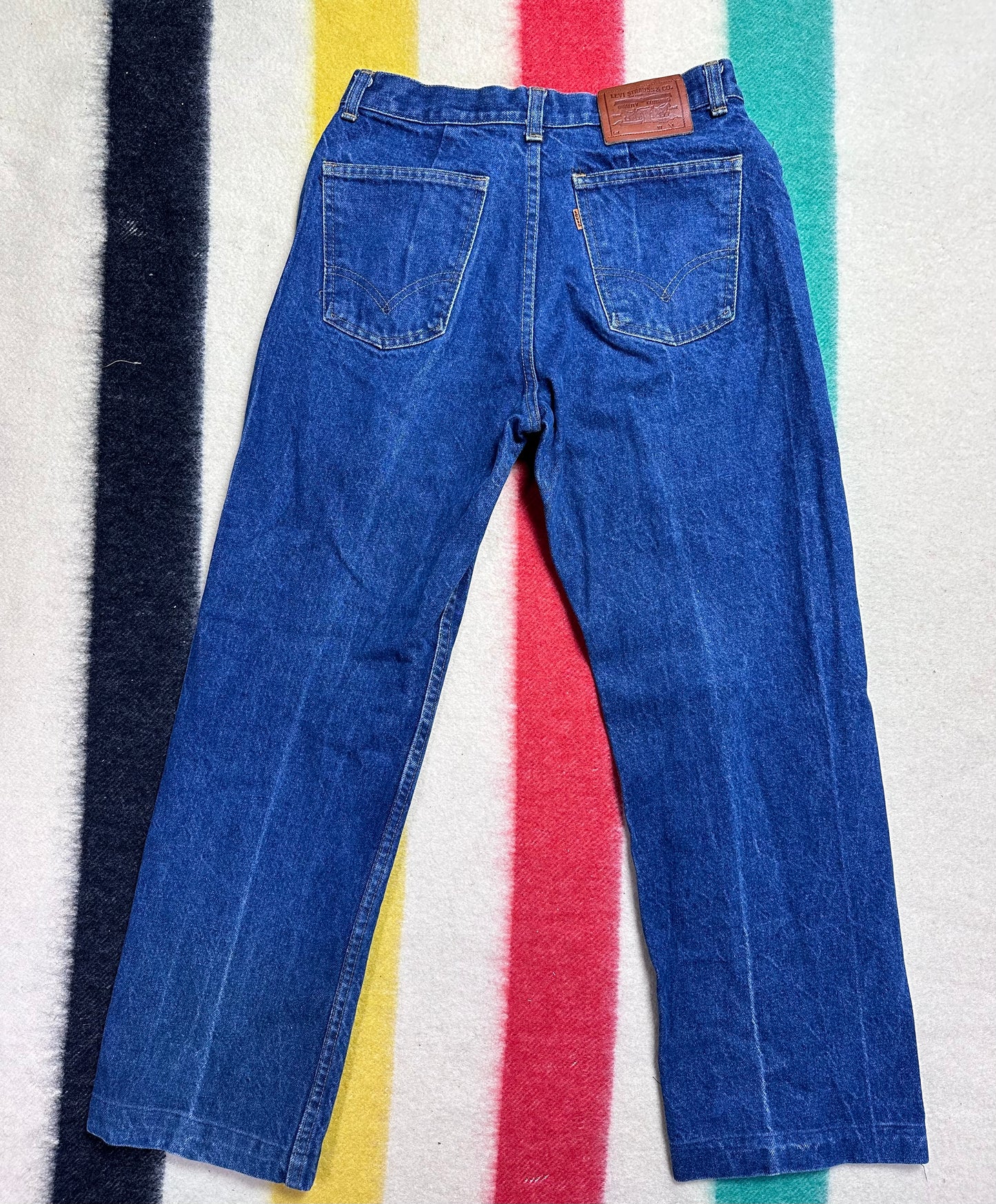 1970s Women’s Levi’s Blue Jeans, Size 8, 28"x27.5", High Rise, Straight Leg