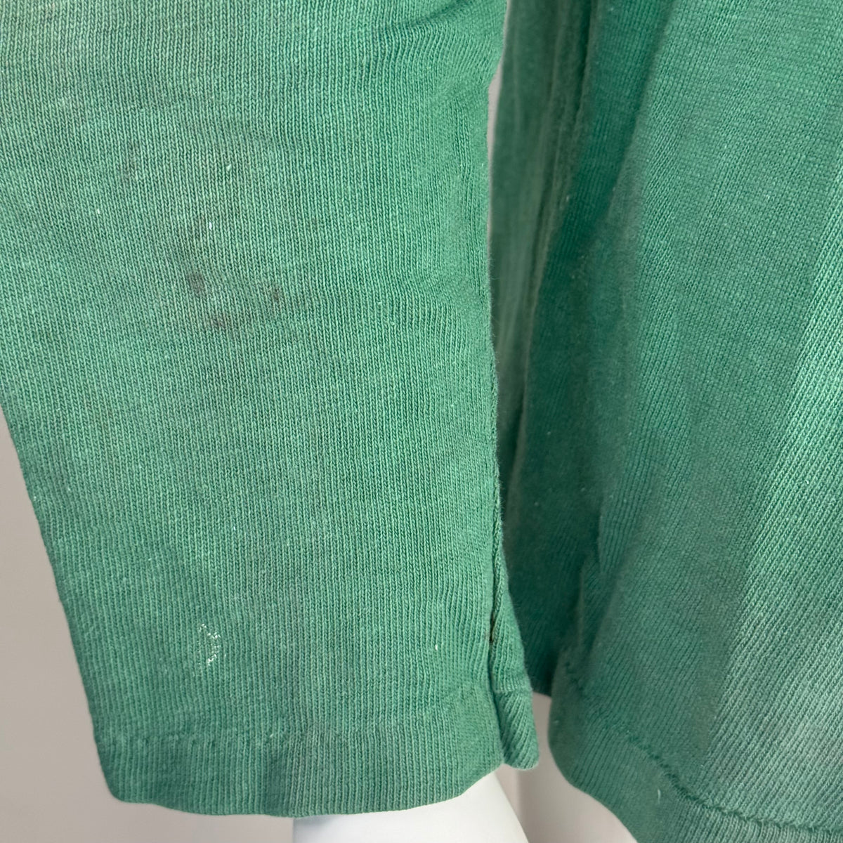 1940s Green Cotton Jersey T-Shirt, Central High Memphis AA, Champion Knitwear Company Running Man Size Medium