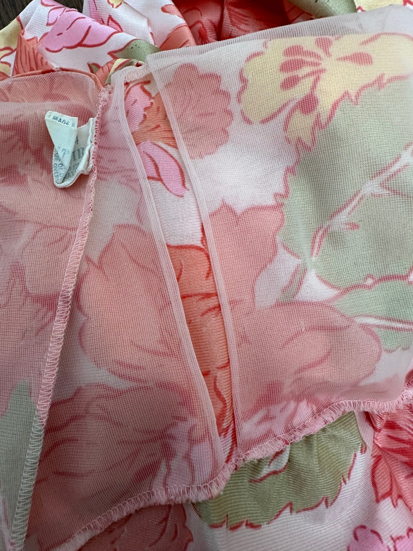 1970s Floral Peignoir Set, Vanity Fair Size Medium, Matching Nightgown and Robe