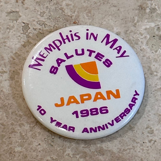 1980s Memphis in May Salutes Japan 1986 Pinback Button, 2.25”