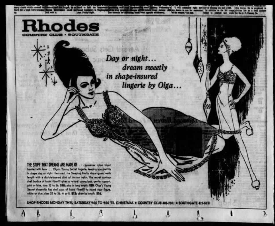 1960s/70s Olga Sleeping Pretty Nightgown, Pastel Pink, Size 34, Full Length