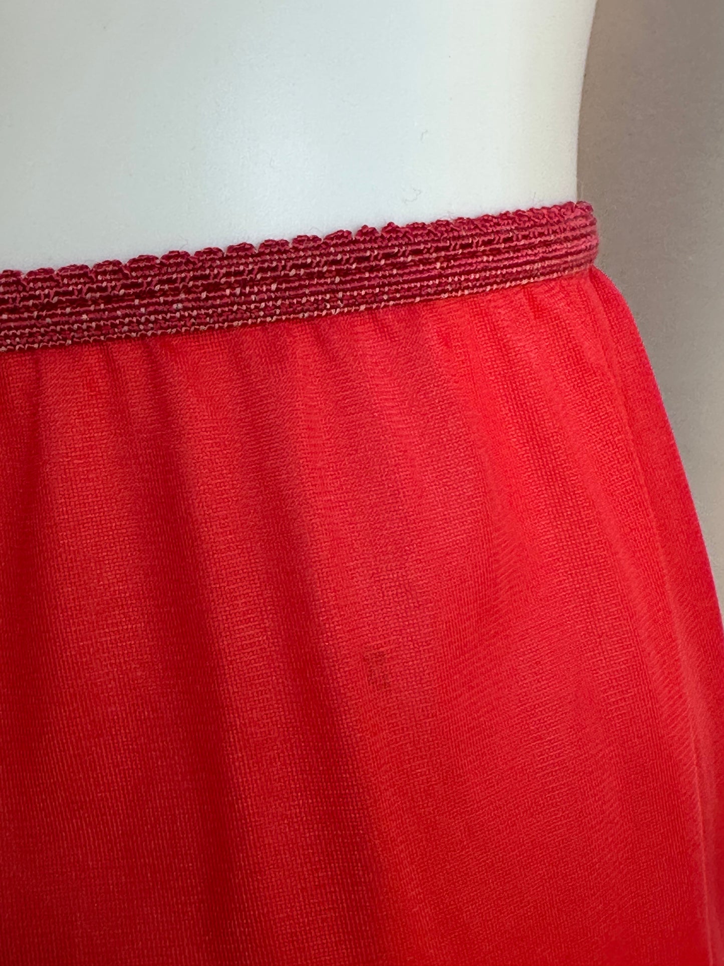 1960s Red Nylon Pajama Set, Styled by Gilbreath Size Medium, Short Sleeve Top and Pants