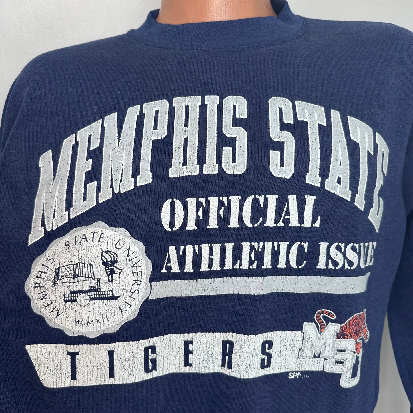 1980s Memphis State Tigers Sweatshirt, Signal Size XL, Official Athletic Issue