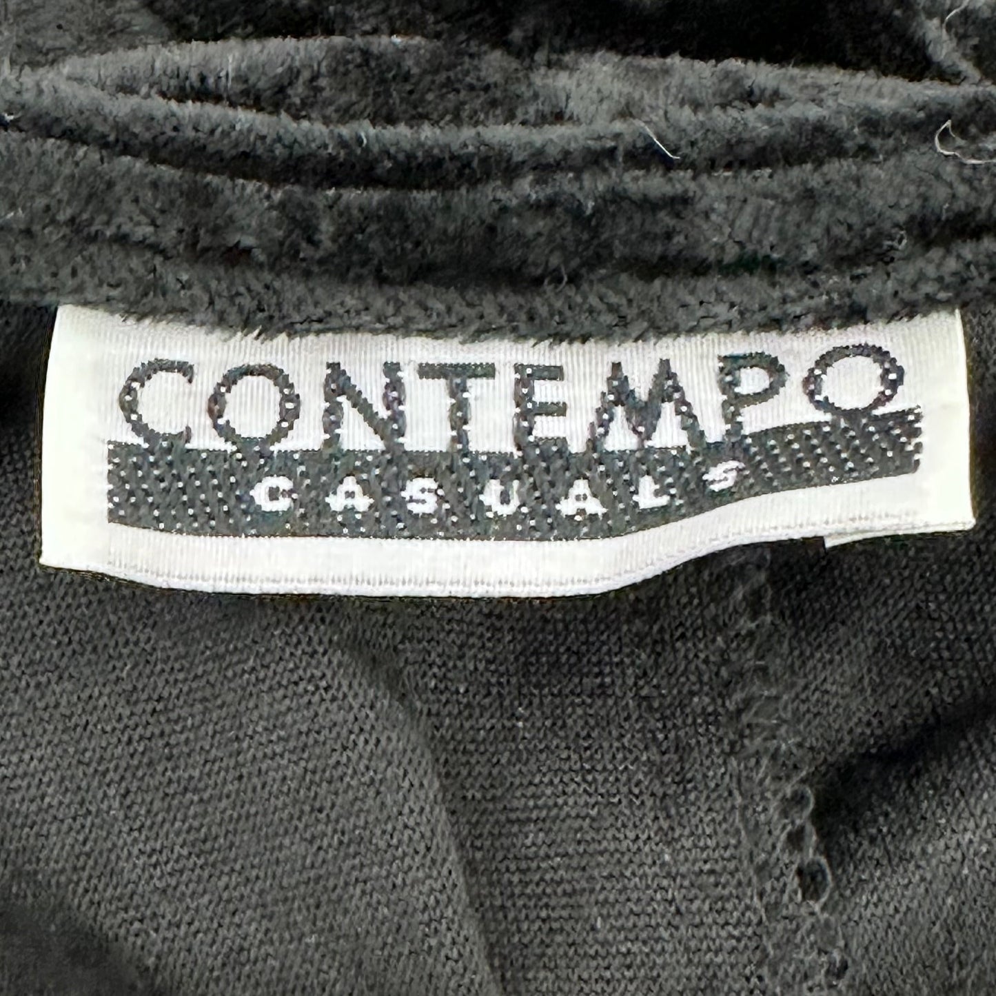 1990s Black Velvet Romper, Contempo Casuals Size Large