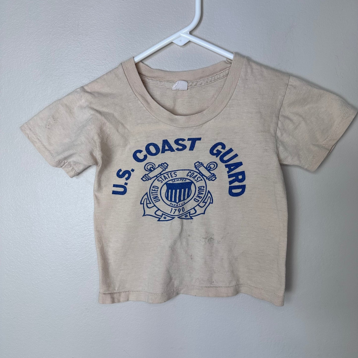 1970s US Coast Guard T-Shirt, Size 5/6, Distressed