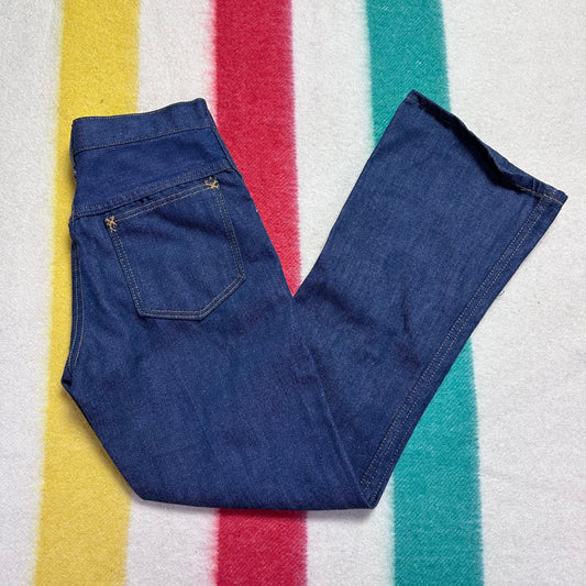 1970s Flare Leg Blue Jeans, 26"x28"