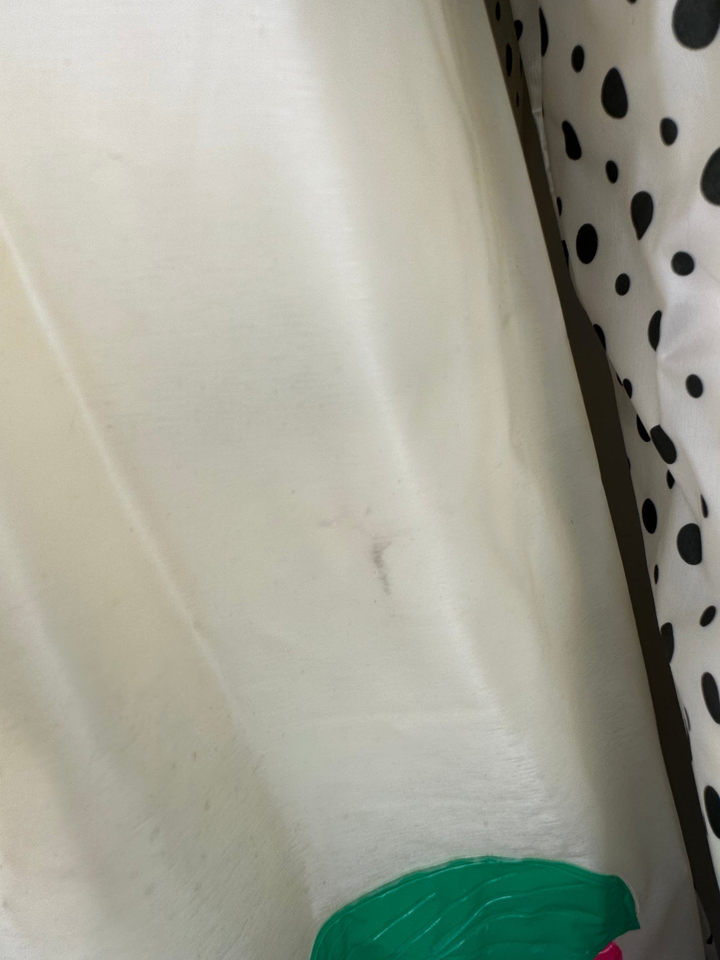 1970s Polka Dot Raincoat with Strawberry Pockets, Size Medium
