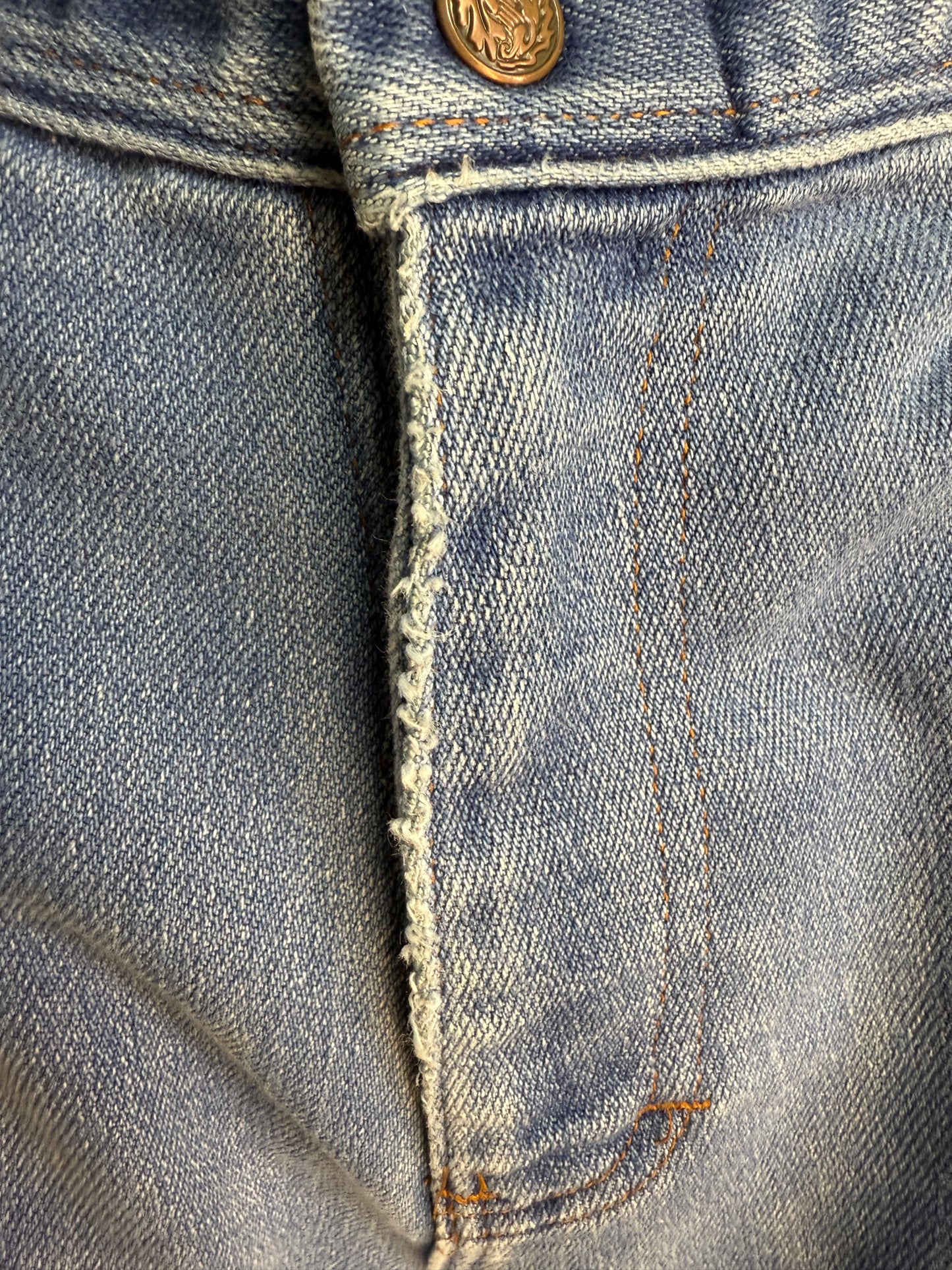 1980s I Hate J.R. Blue Jeans, 26.5"x32.75", Embroidered Pocket, JR Ewing Dallas TV Show, High Rise Straight Leg