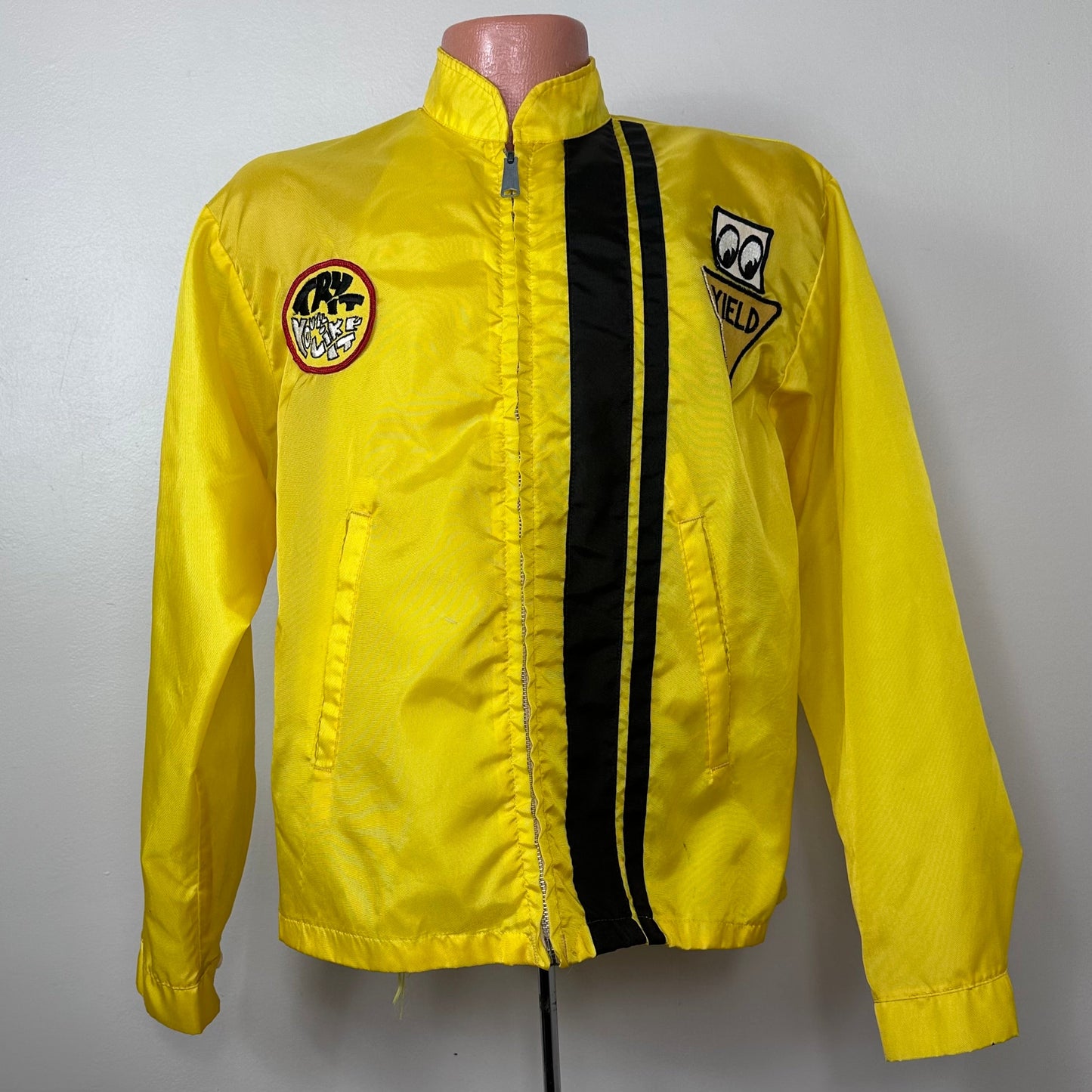 1960s Yellow Racing Jacket, Louisville Sportswear Size Large, Try It You’ll Like It, Yield