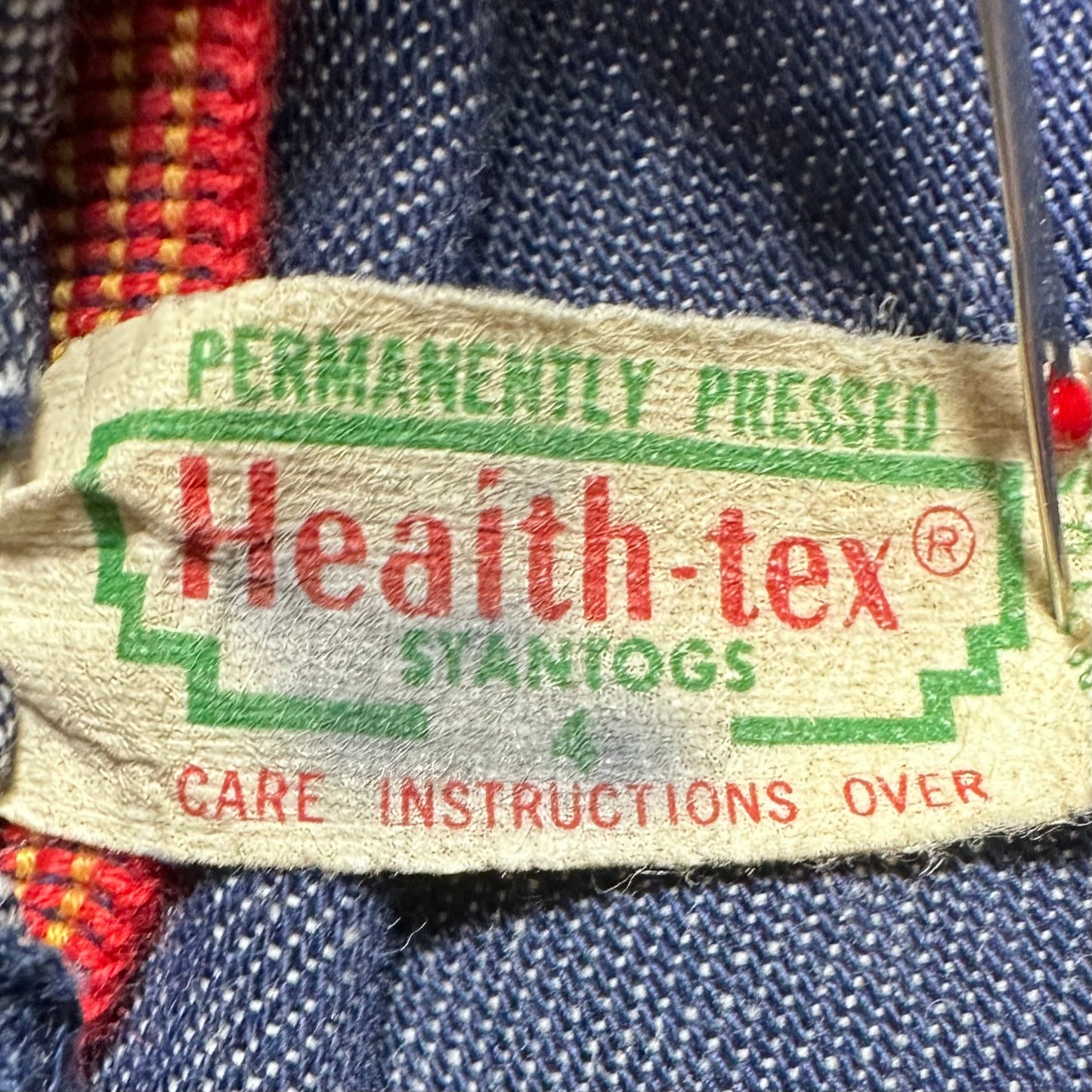 1970s Denim Overalls, Health-Tex Stantogs Size 4, Low Back, Flare Leg