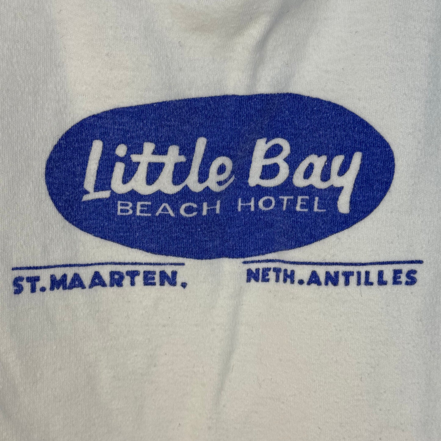 1970s Little Bay Beach Hotel St Maarten T-Shirt, Women's Size XS or Kids size 10/12, Femme Baby Doll Tee