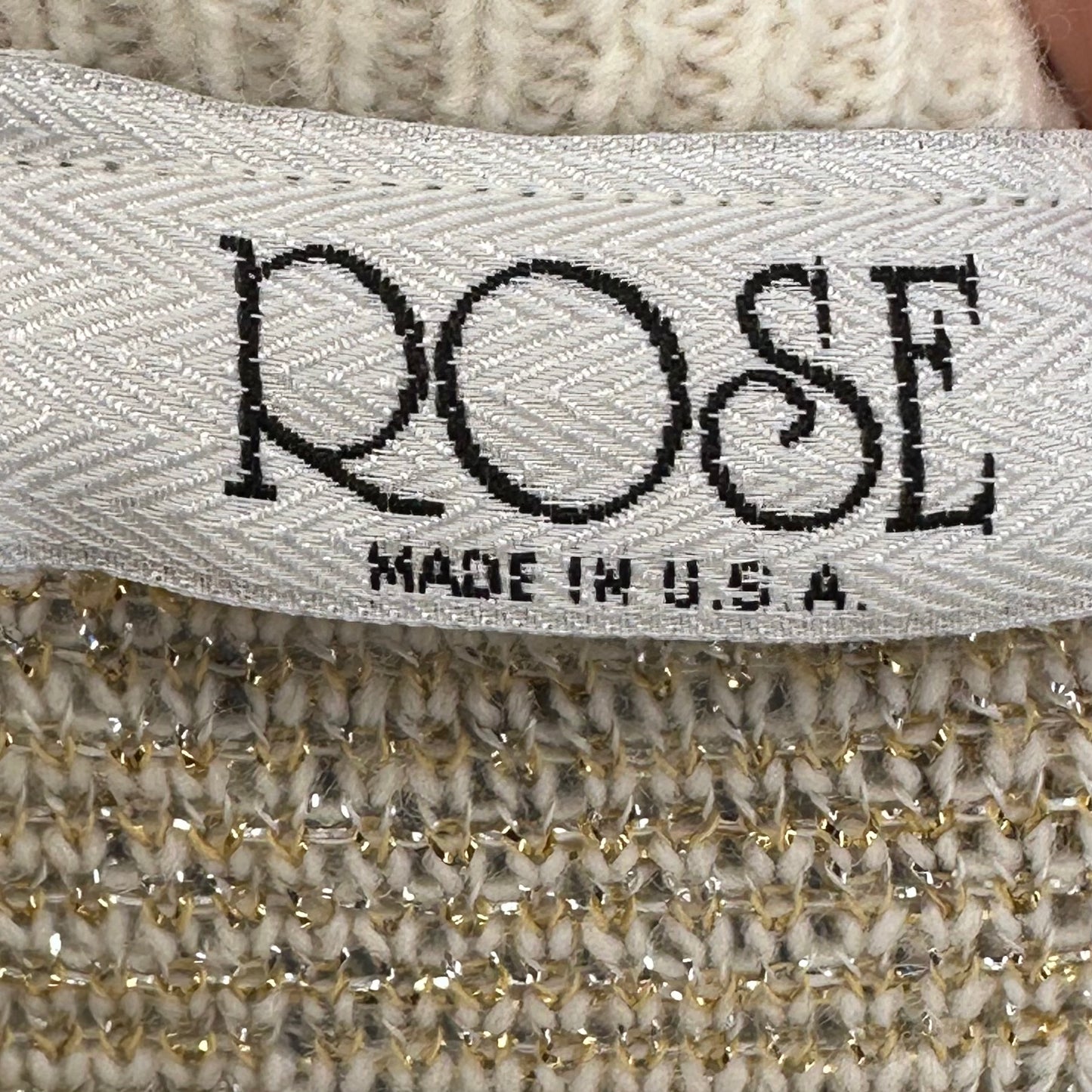 1990s Silver and Gold Metallic Snowflake Sweater, Rose Size Medium-Large