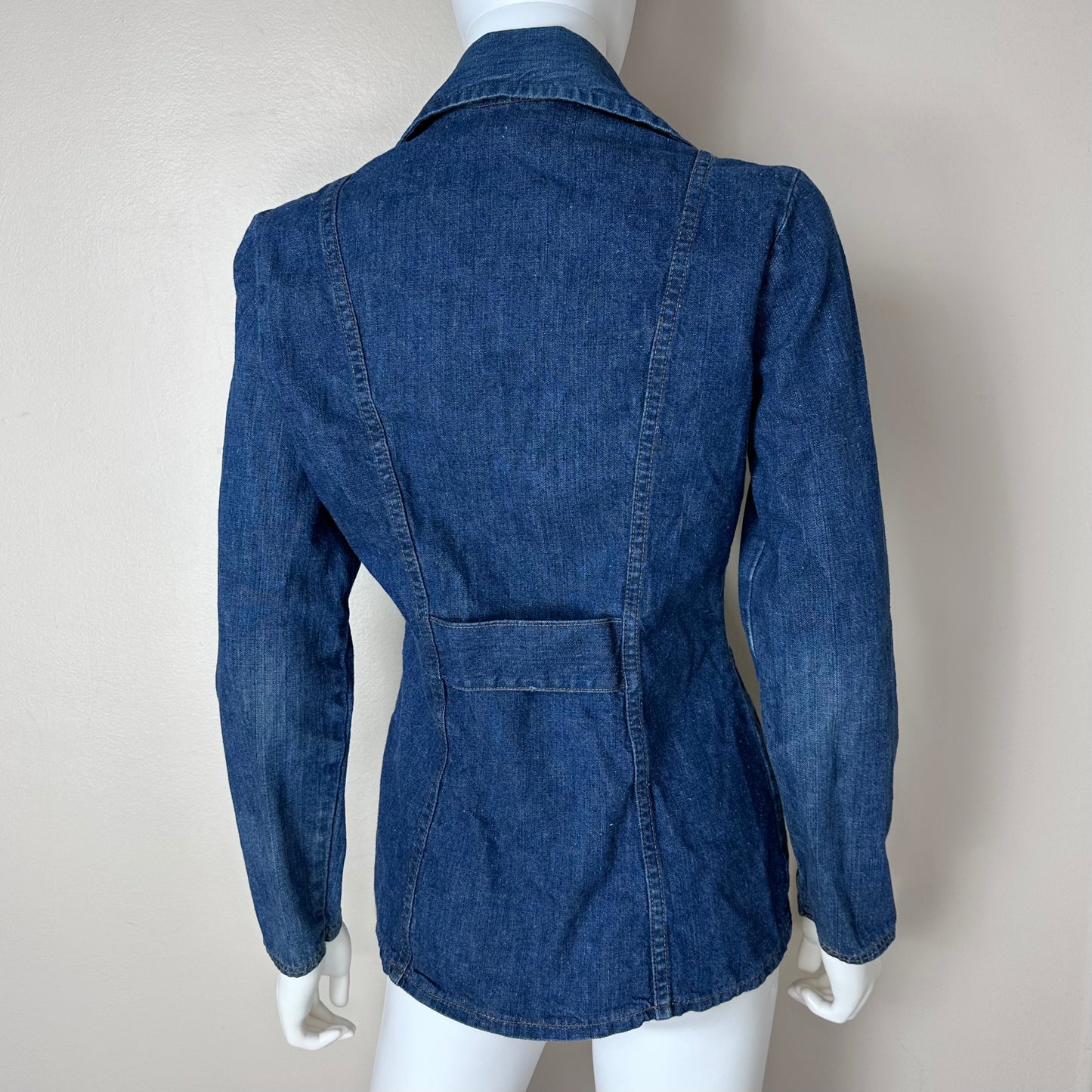 1970s Denim Blazer Jacket, Maverick Size Small