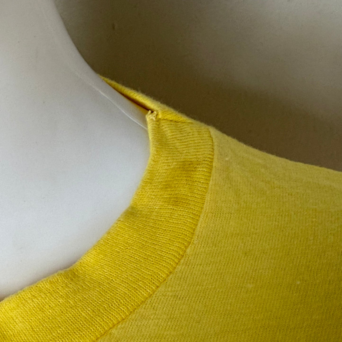 1970s Stay Gold Yellow T-Shirt, Fruit of the Loom Pocket Tee Size Small