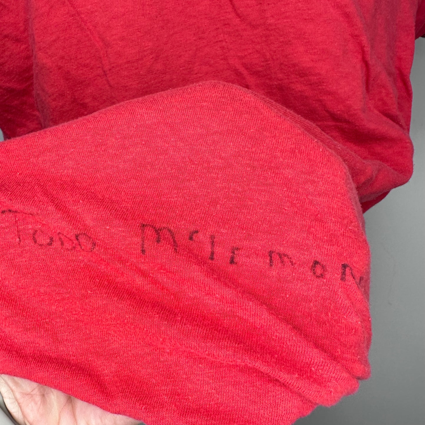 1980s MUS Blue and Red Reversible T-Shirt, Champion Size Medium, Memphis University School, Distressed