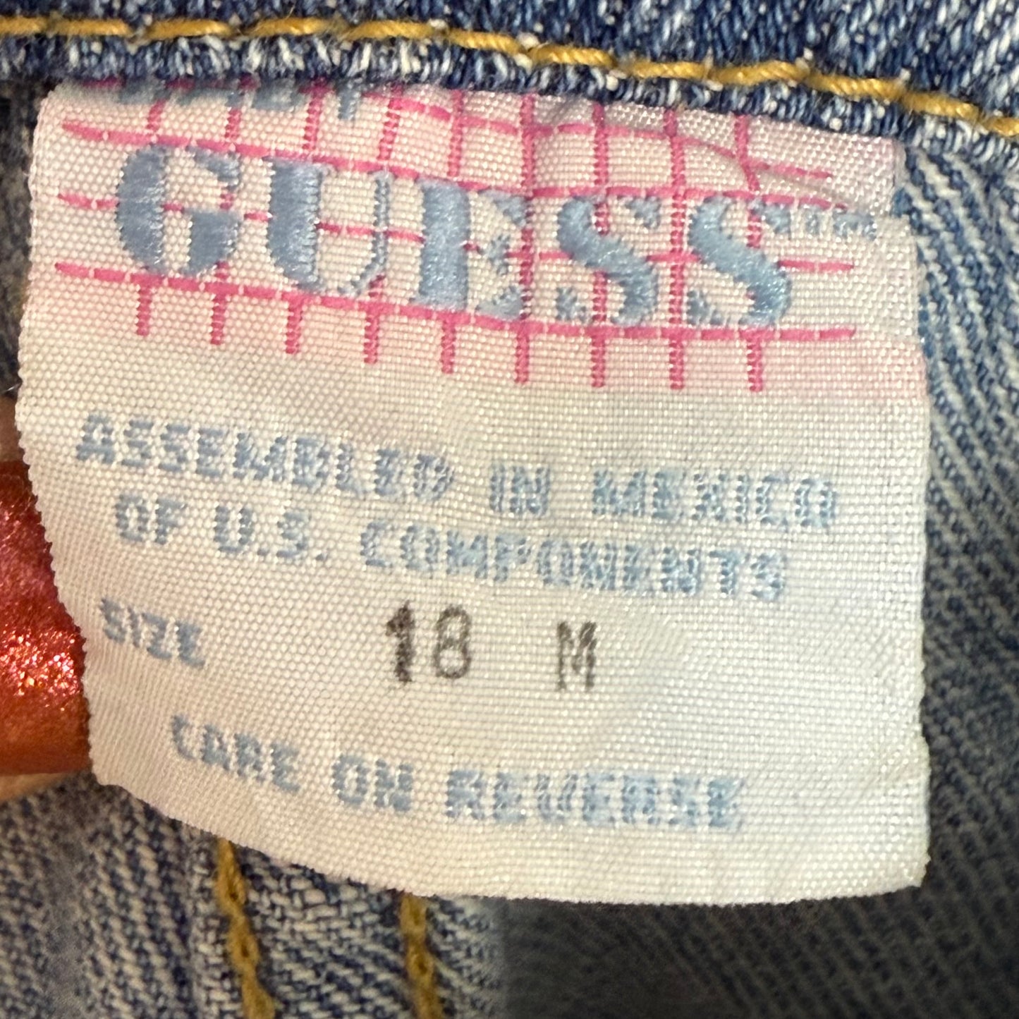 1990s Denim Shortalls, Baby Guess Overalls USA Size 18m