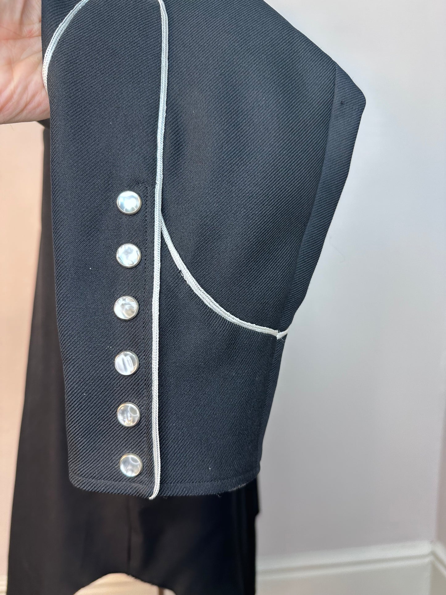 1970s Black Western Shirt and Pants Set, Eagle Embroidery, H Bar C Size XL/XXL 37.5x32.5, Cowboy Suit