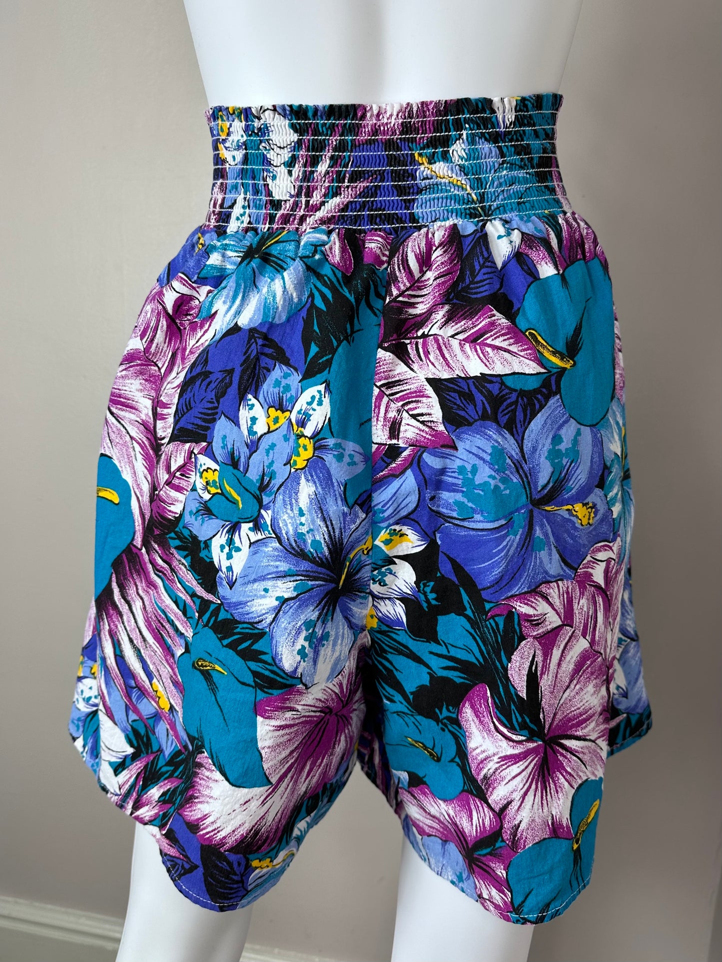 1980s Tropical Floral Shorts, Marissa! Size Medium