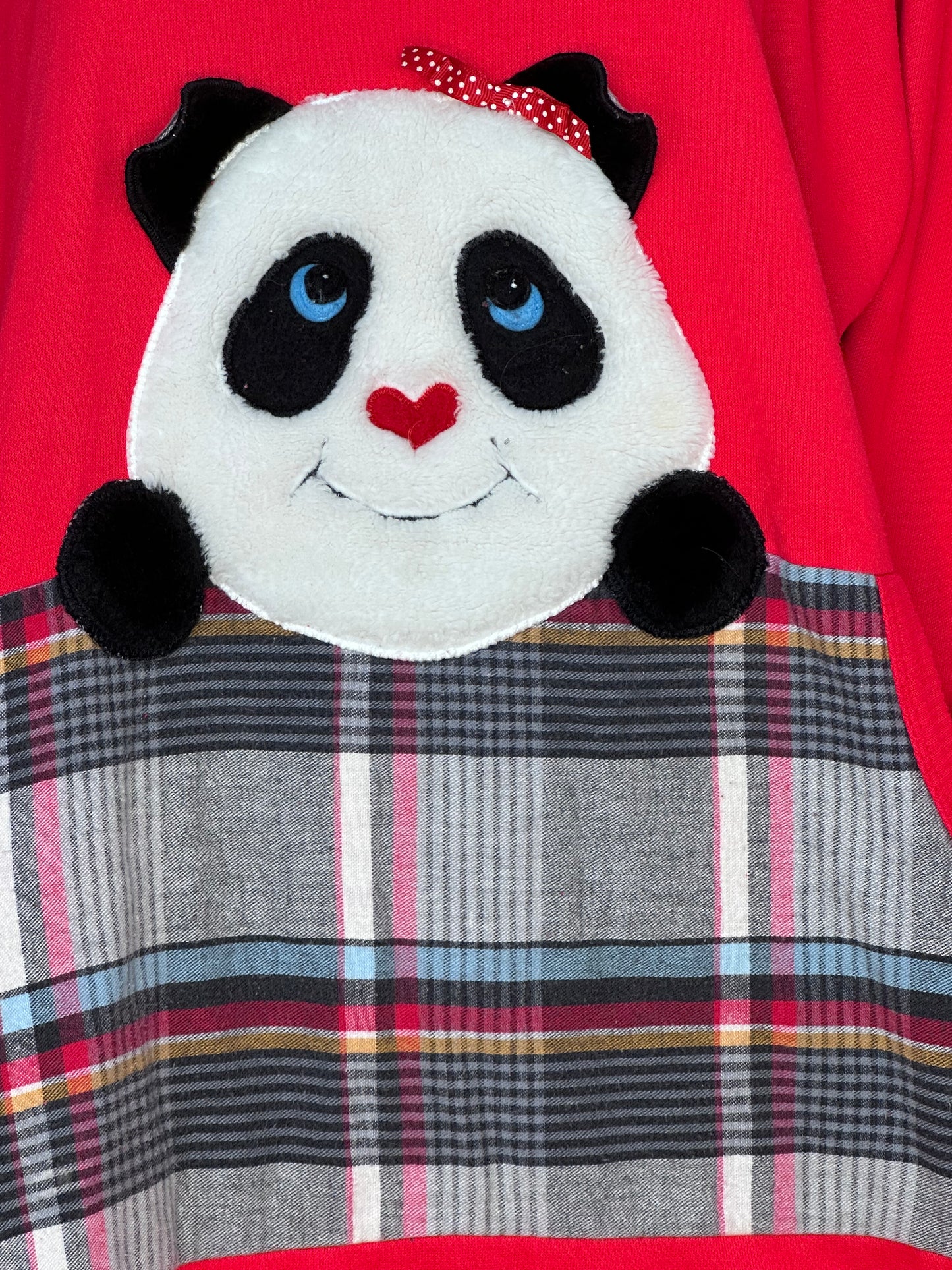 1990s Sweatshirt Nightgown with 3D Furry Panda Bear, Adonna Loungewear Size Large