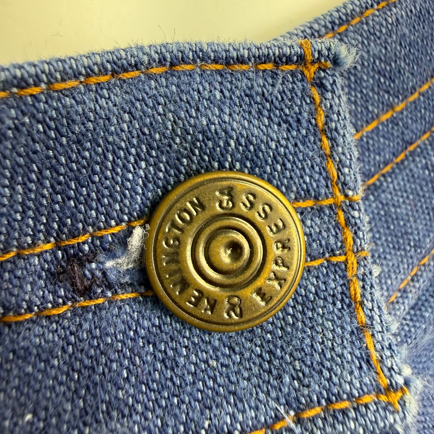 1970s High Waisted Denim Shorts, Cuffed, 26" Waist, Size XS/Small