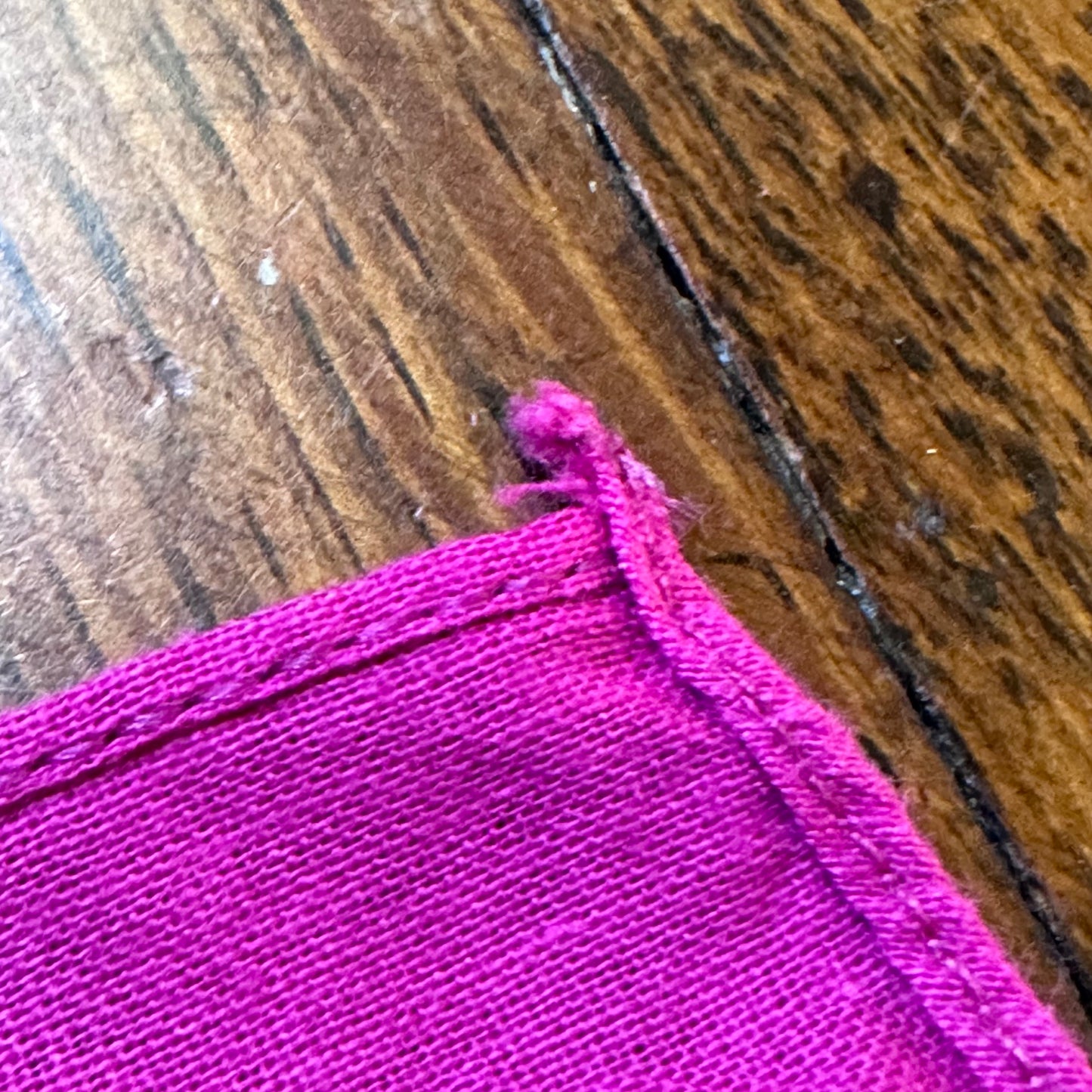 1980s Pink Floral Bandana, RN 13960, 20" x 21.5", Selvage Edge