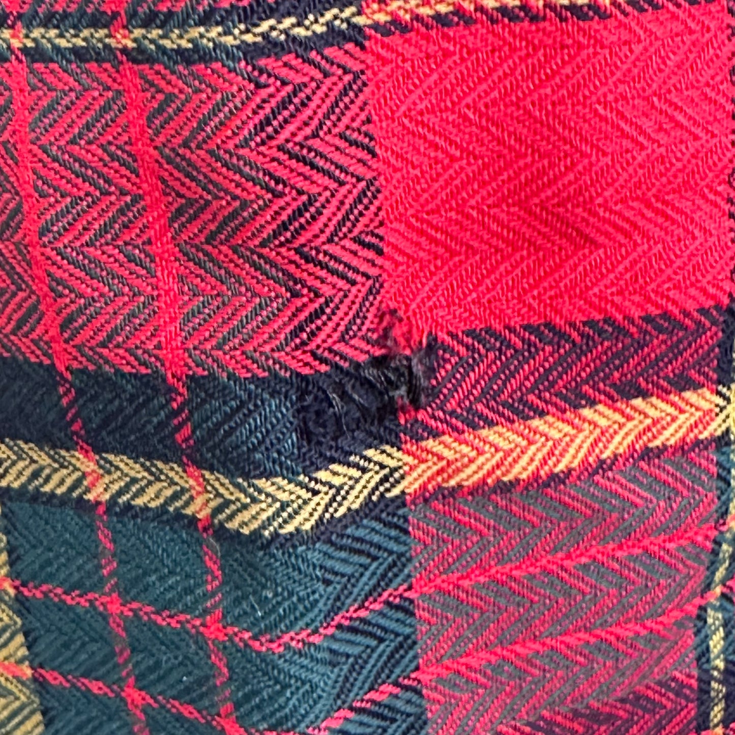 1950s/60s Cropped Red Plaid Pants, Side Zip Size XS, 24.5"x25"