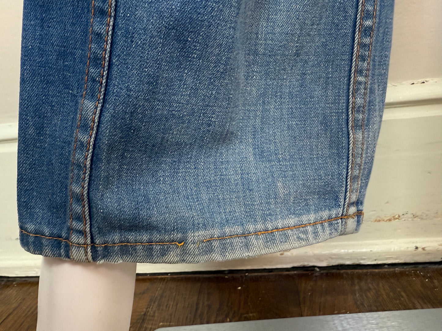 1970s Bell Bottom Blue Jeans, Hillbilly, 25.5"x31.5"