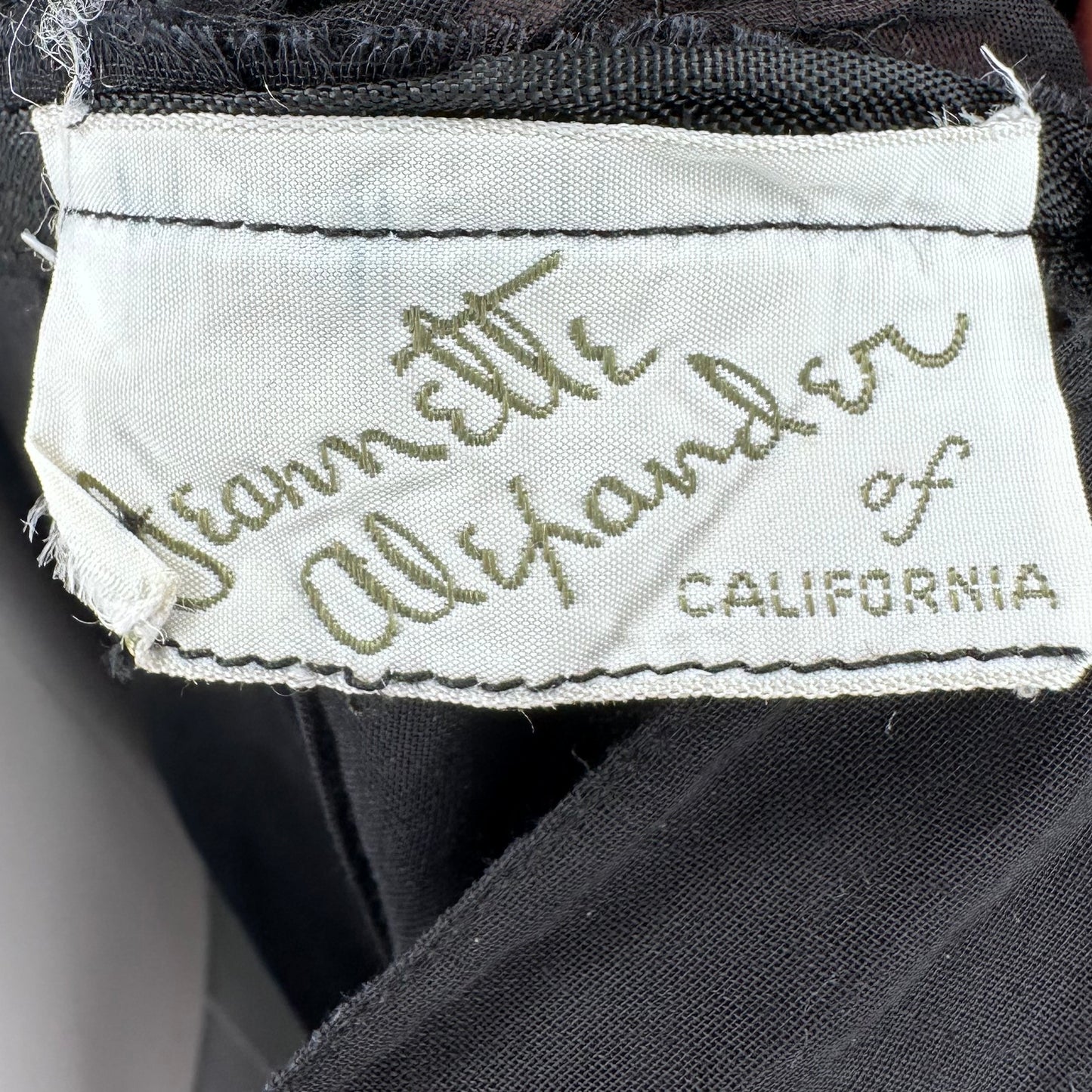 1950s Sheer Black Dress, Jeanette Alexander of California Size XXS