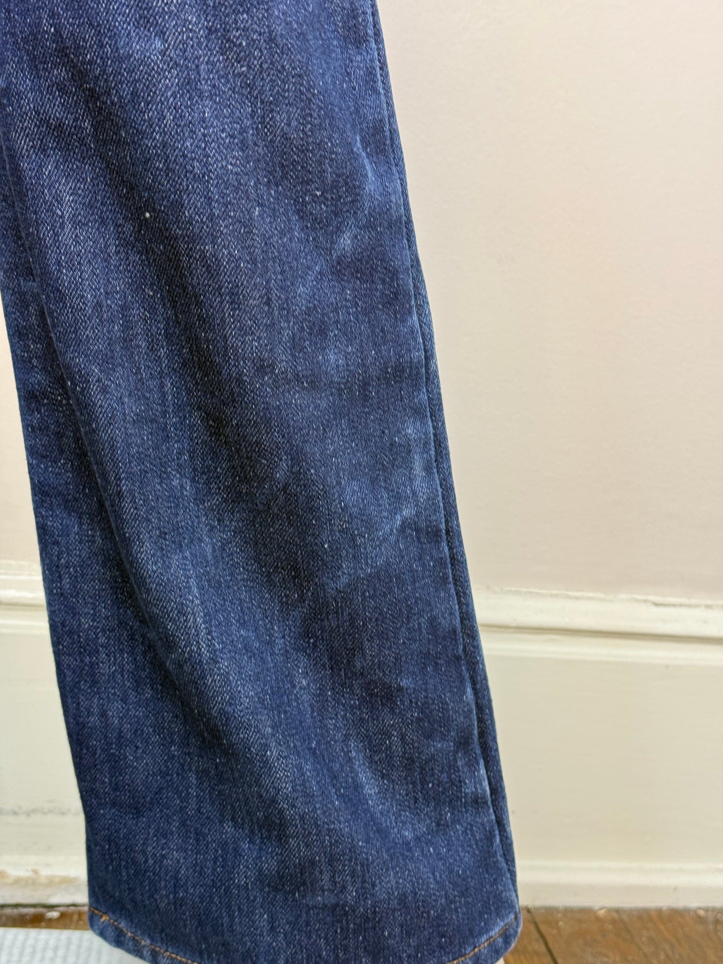 1980s Winter Levi’s Jeans, Dark Denim with Red Flannel Lining, 27"x32", High Rise Straight Leg
