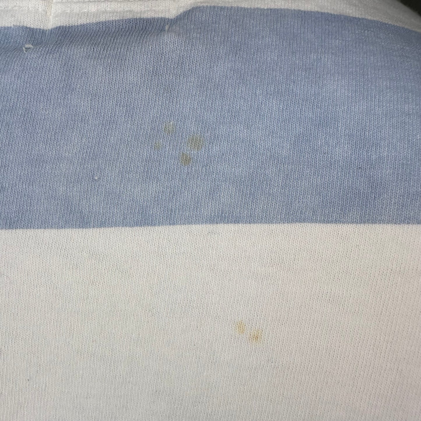 1980s Vote Esprit Sport Party Election Issue T-Shirt, Size Medium, Blue and White Stripe, Oversized and Cropped
