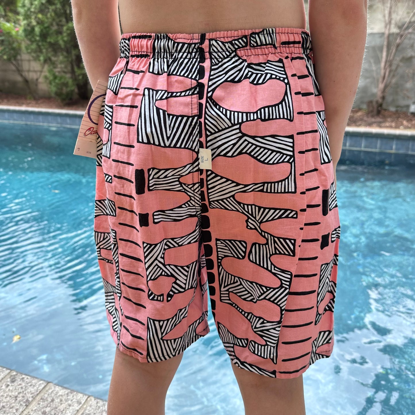 1980s Boys Pink Swim Trunks, Ocean Pacific Youth Large, Deadstock with Tags