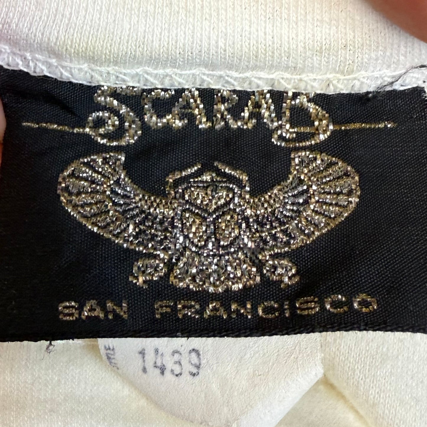 1970s Tropical Beach V Neck T-Shirt, Scarab San Francisco Size Small, Femme Cut, Hawaii