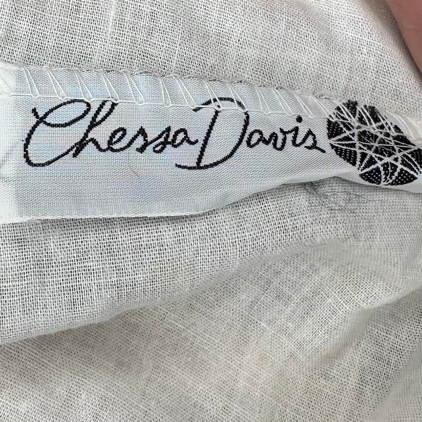 1970s Chessa Davis Maxi Skirt, Size XS-Small, Brown and Cream Patchwork, Polka Dots and Florals