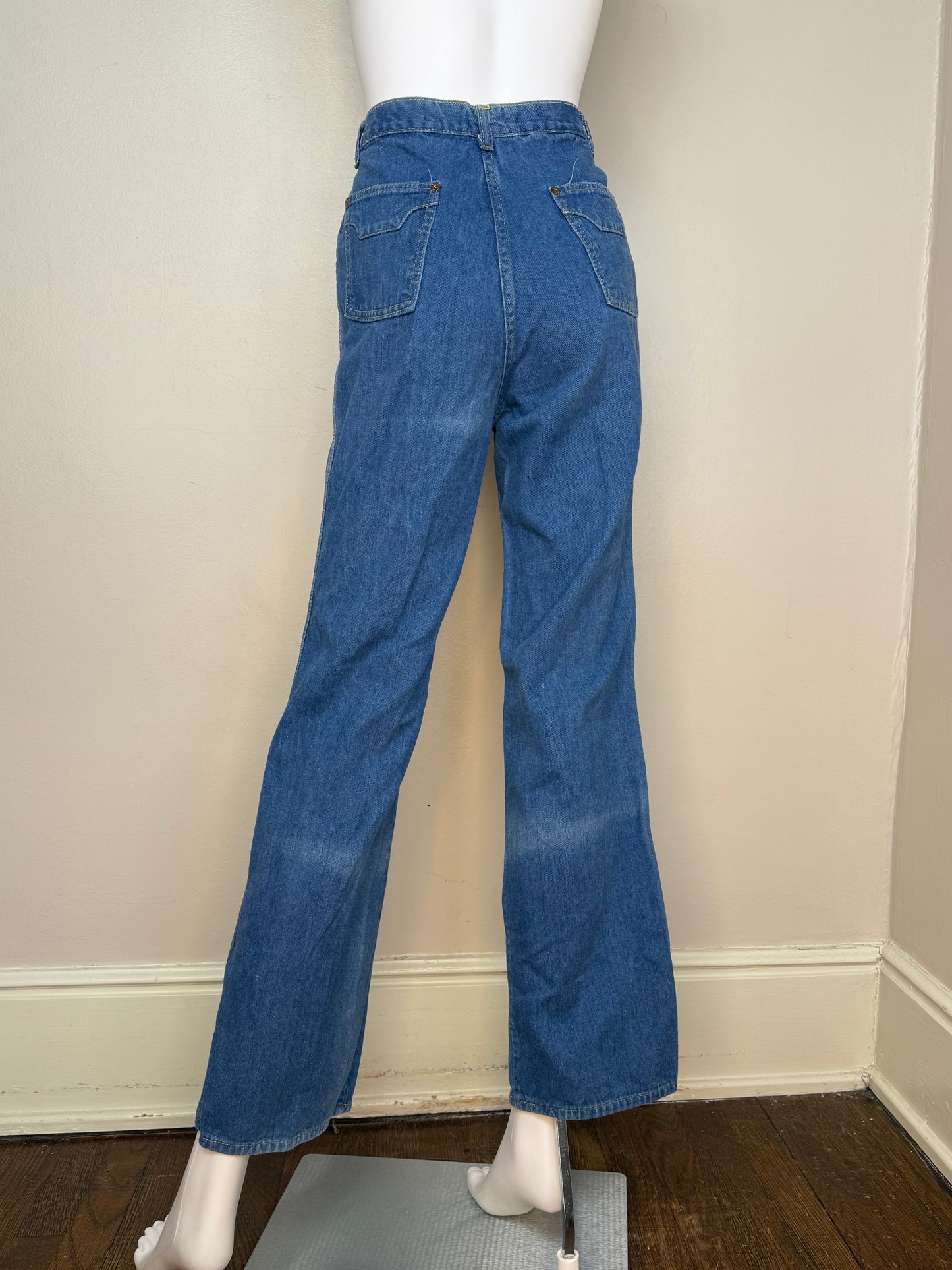 1970s Blue Jeans, K-Mart, 27.5"x30.5", High Rise Straight Leg