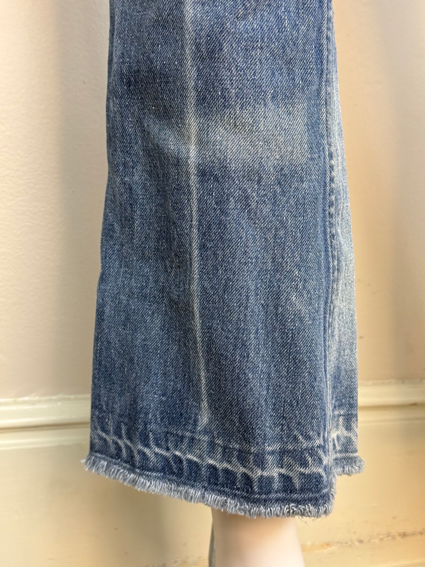 1970s Levi’s 646 Flare Leg Blue Jeans, 27.5"x29", Orange Tab Denim, Distressed