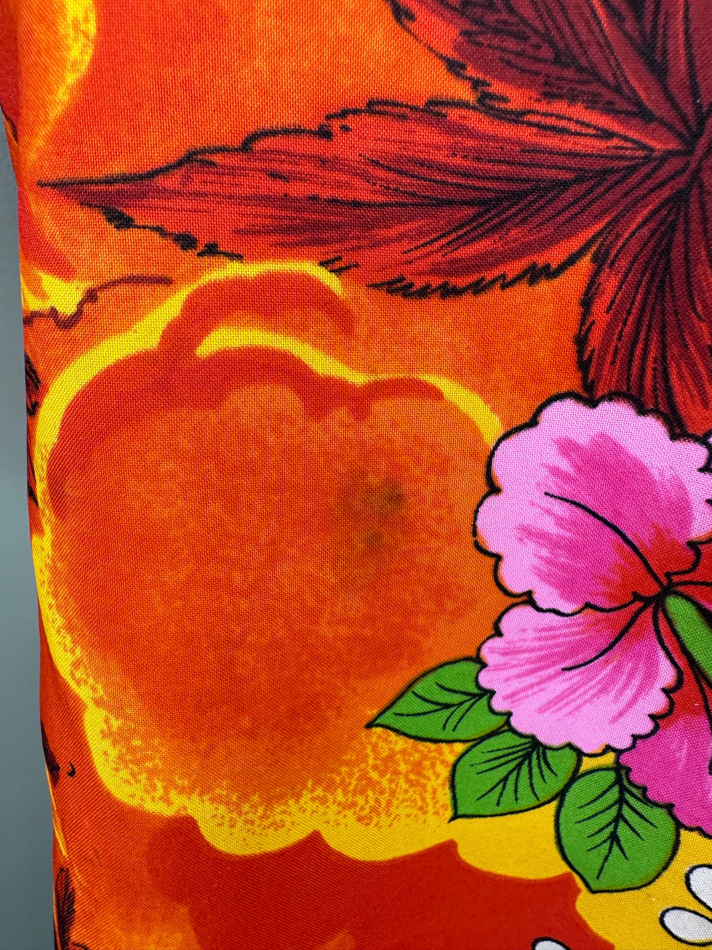 1970s Orange Tropical Floral Shirt, Royal Hawaiian Size Large