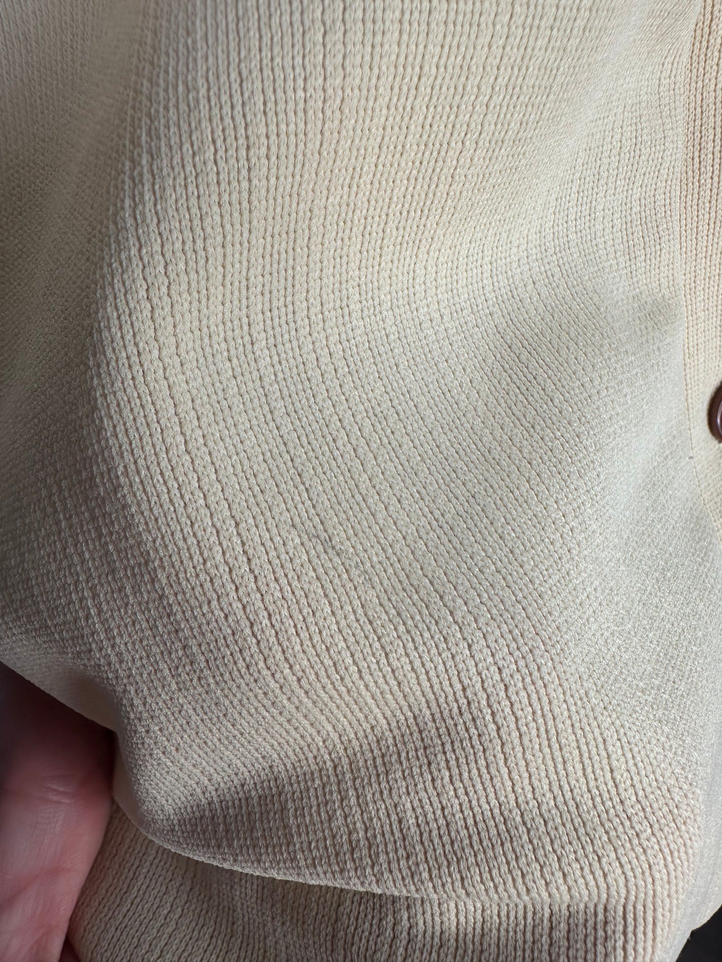 1970s Tan Shirt Dress, Size Small, Brown and White Polka Dot