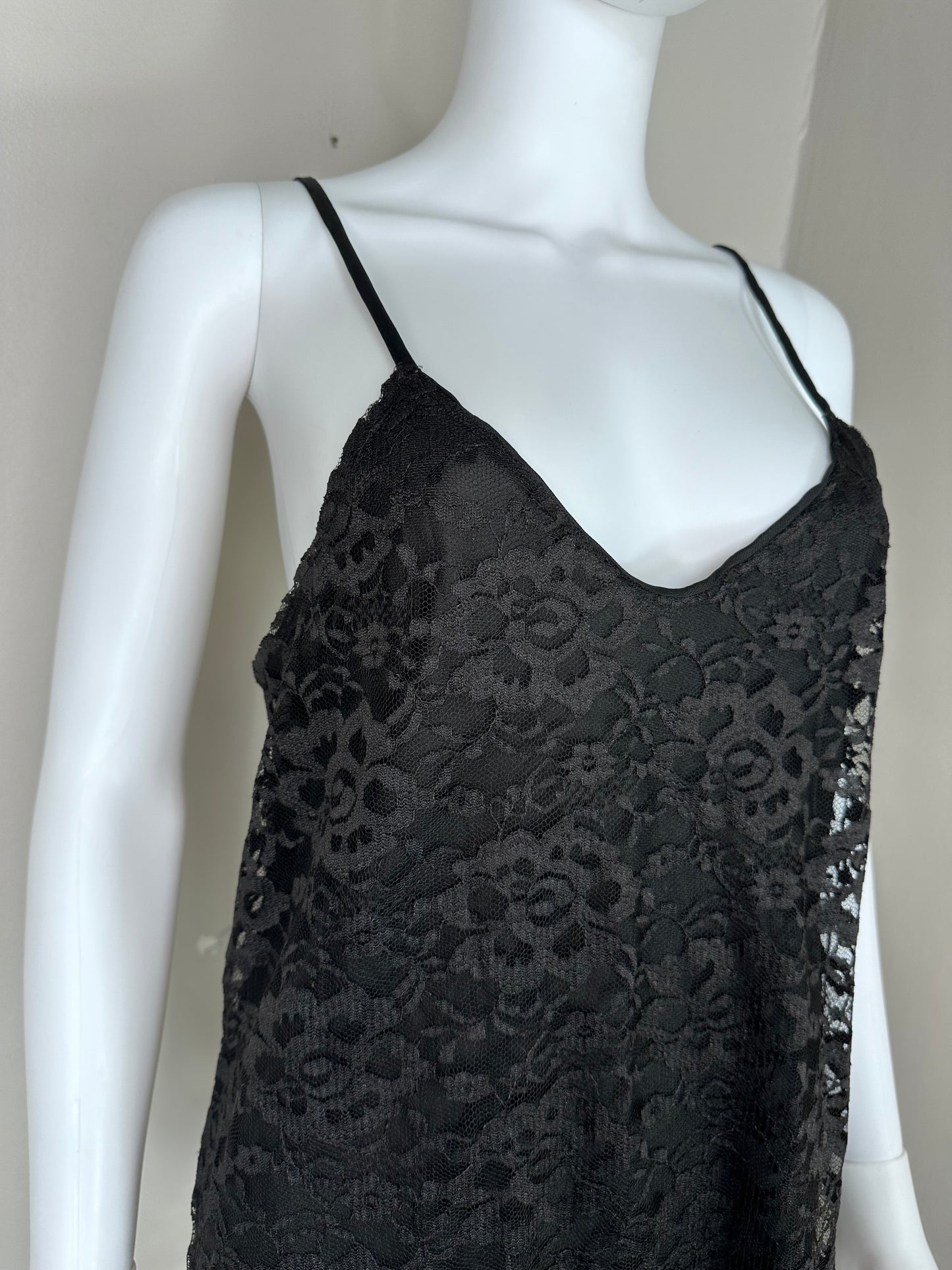1990s Black Lace Nightgown, The Woman Within Fifth Avenue Lingerie Size Small
