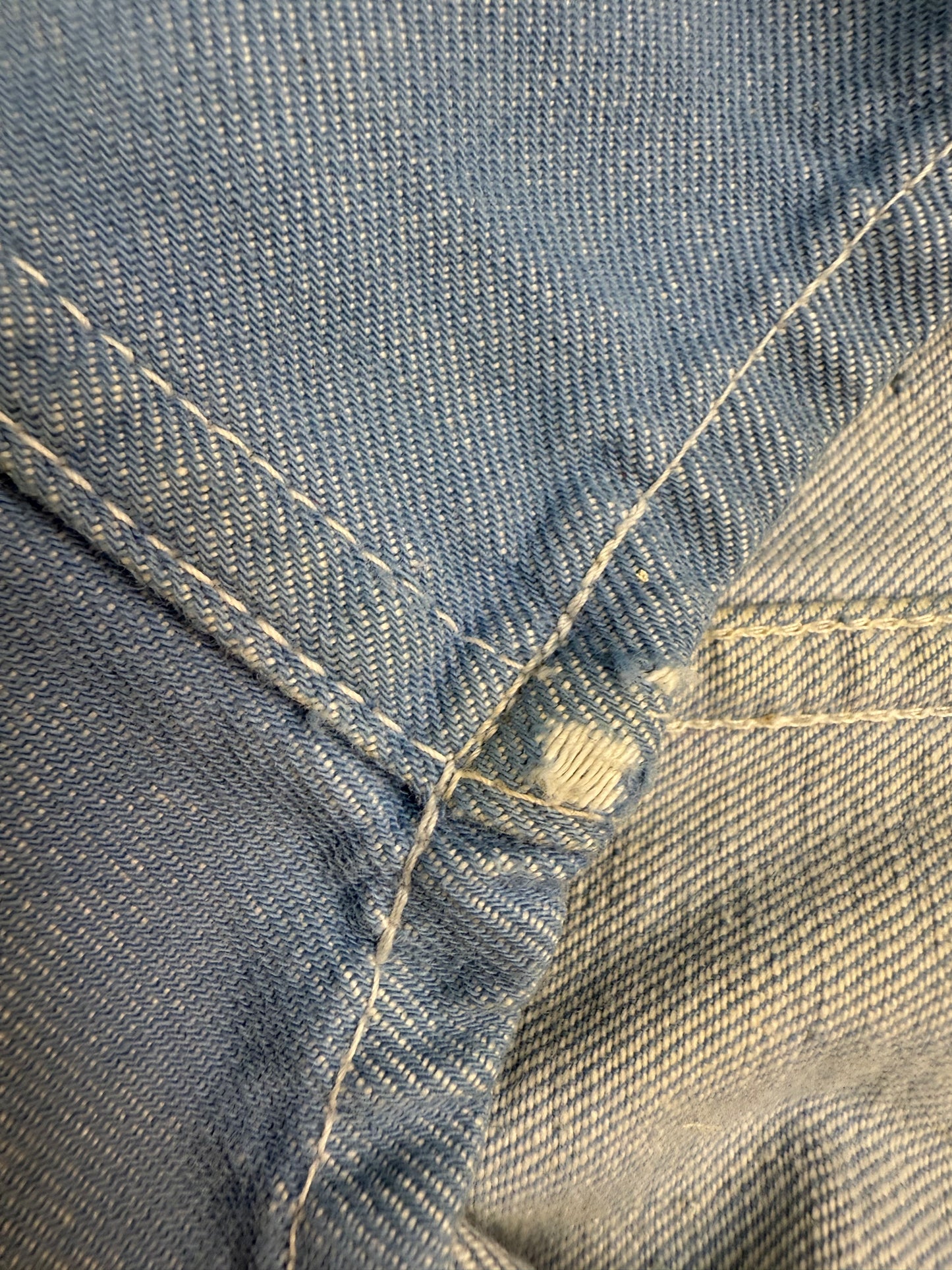 1950s/60s Light Blue Denim Shorts, 27" Waist, High Waisted