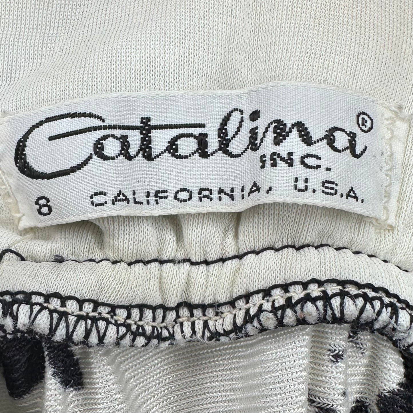 1960s/70s Black and White Floral Swim Maxi Dress, Catalina Size XXS/XS