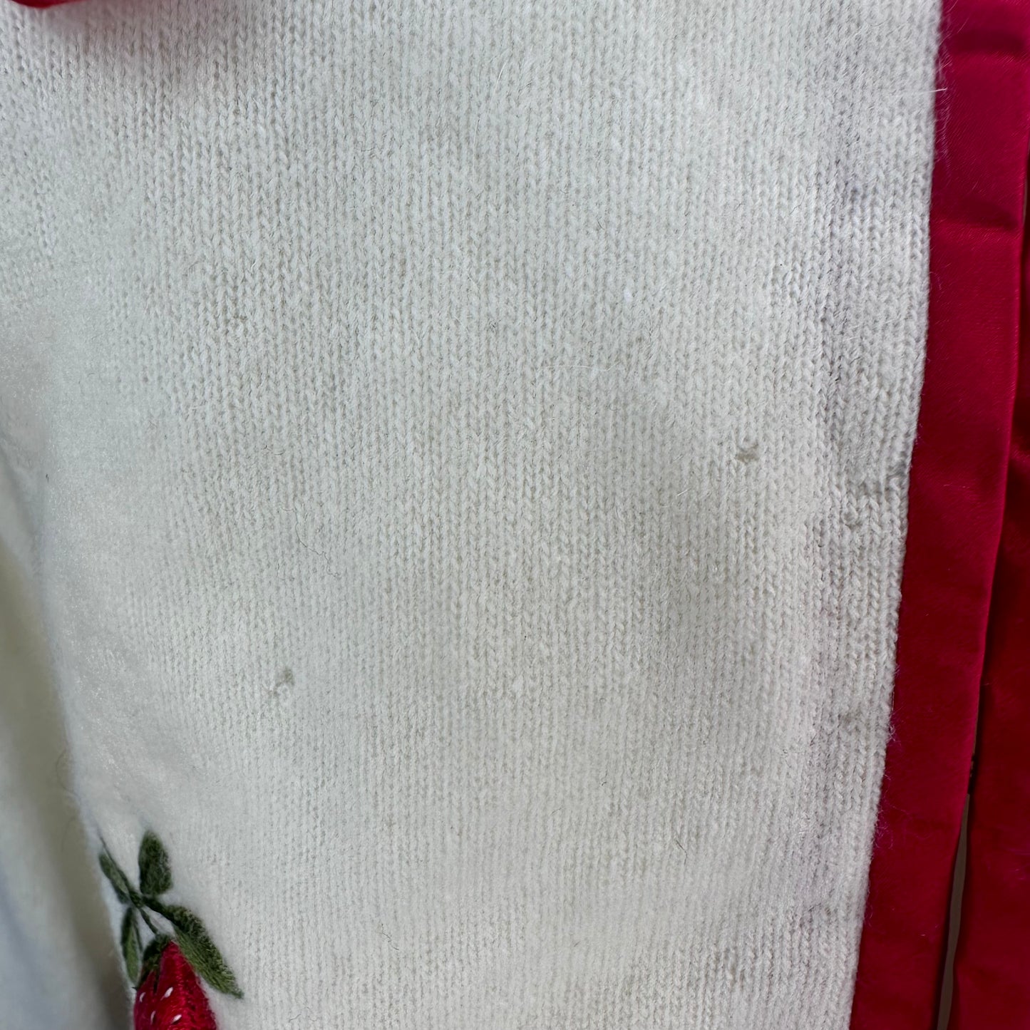 1960s Cardigan Sweater with 3D Strawberries, Doncaster Size Medium