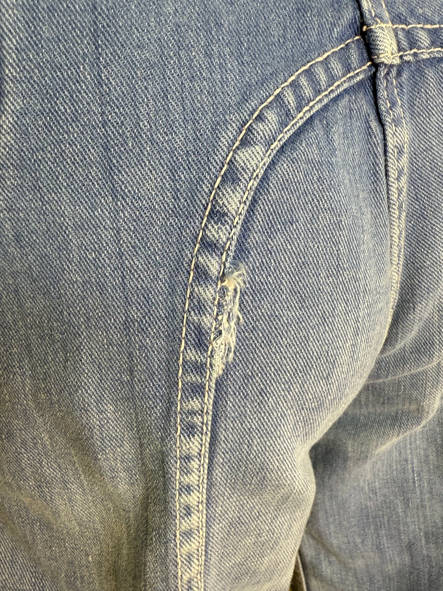 1970s Bell Bottom Blue Jeans, Best Made Togs, 28.5"x31.5"