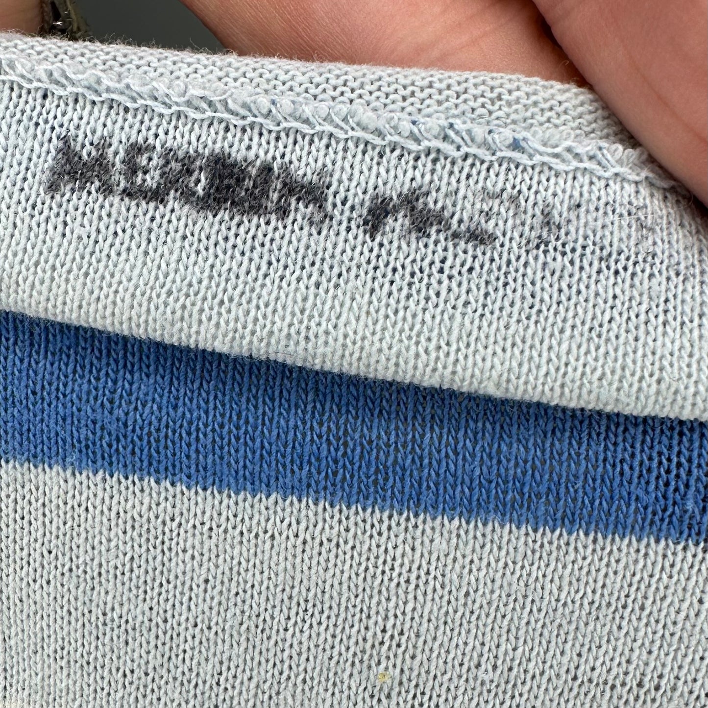 1960s Blue Stripe T Shirt, Size Small