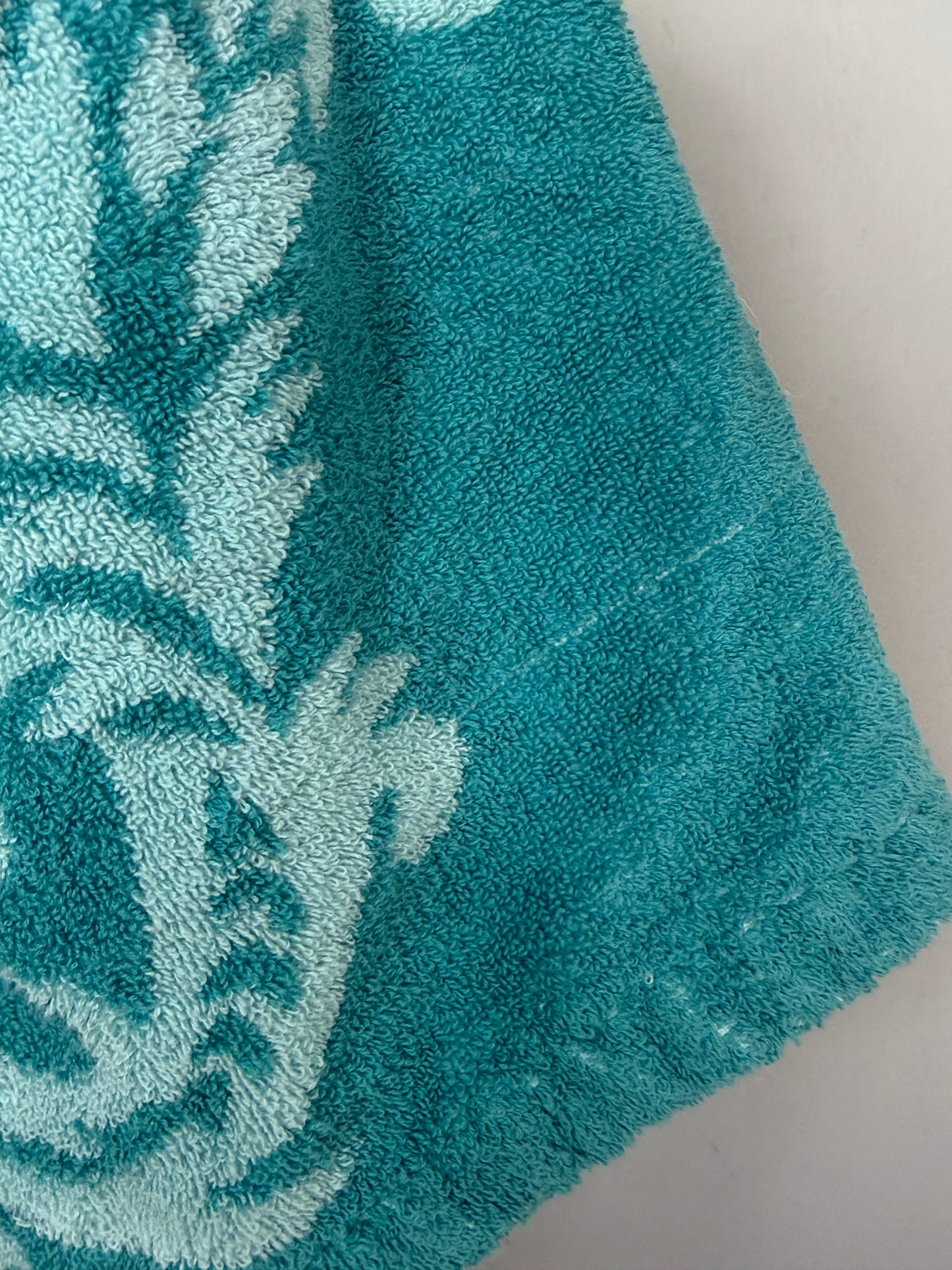 1960s/70s Teal Towel Dress, Gold Crest by Cone, Swim Beach Cover Up Size Small-Medium